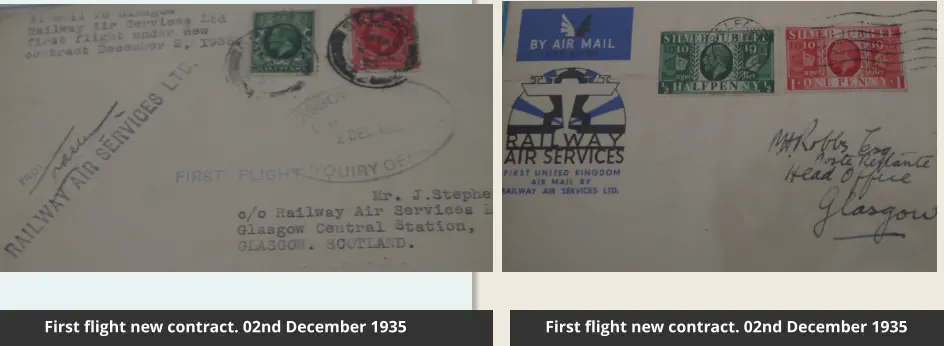 First flight new contract. 02nd December 1935 First flight new contract. 02nd December 1935
