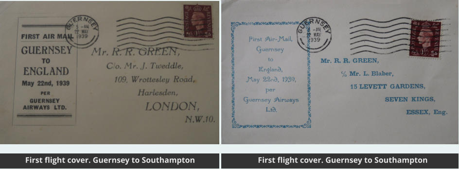 First flight cover. Guernsey to Southampton First flight cover. Guernsey to Southampton